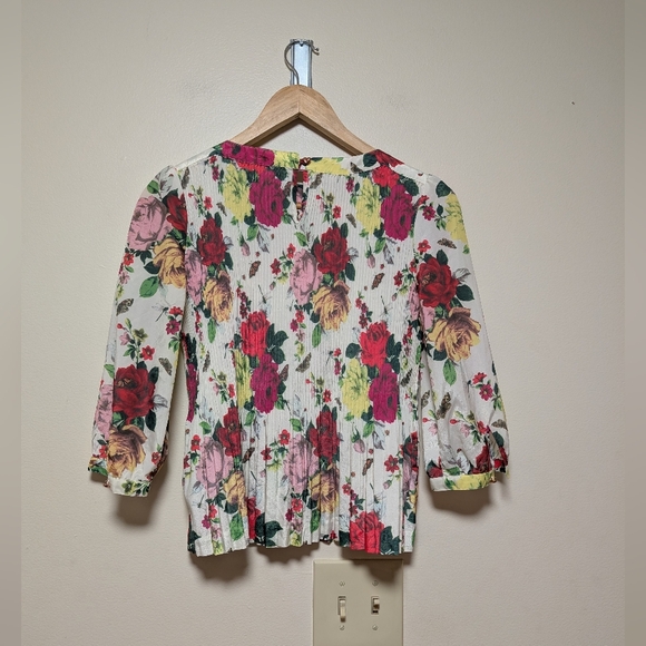 Baker by Ted Baker Girls Floral Pleated Blouse Size 14 - Picture 3 of 8